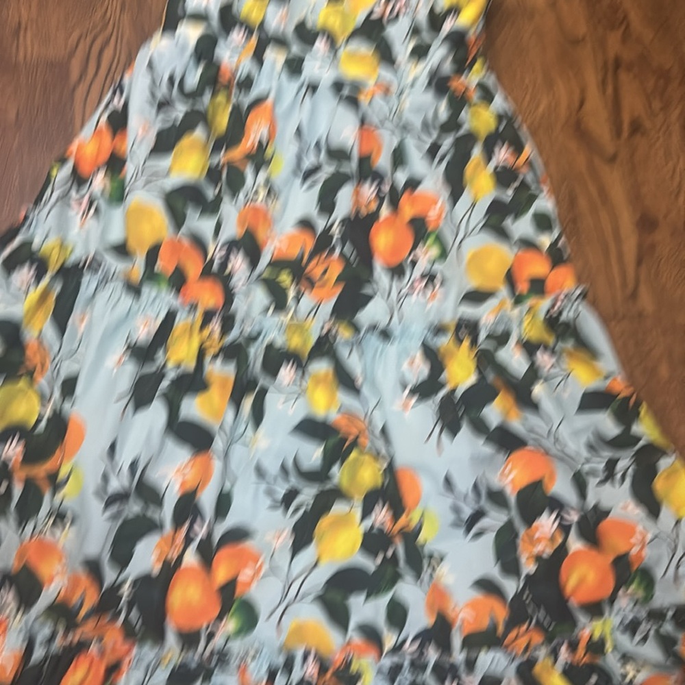 Floral women's Dress with Orange and Yellow Accents - large - Picture 2 of 3